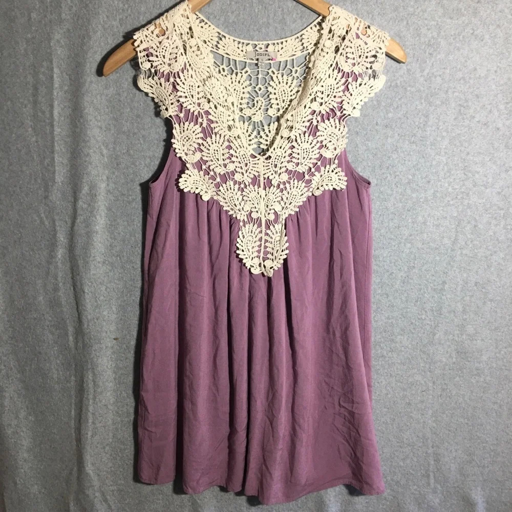 Womens Jodifl Dress Embroidery Lace Purple Graduation Summer Spring Boho Beachy